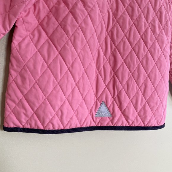 LL Bean pink corduroy girl quilted button jacket - Picture 7 of 8